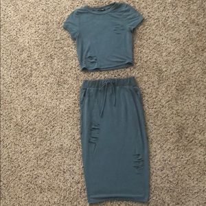 Fashion nova distressed set